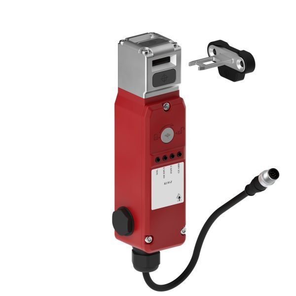 KLM-Z-RR QC-M12 Guard Locking Safety Switch with RFID, OSSD, Rear Release and M12 Quick Connect