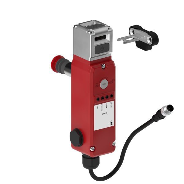 KLM-Z-RR QC-M12 Guard Locking Safety Switch with RFID, OSSD, Rear Release and M12 Quick Connect